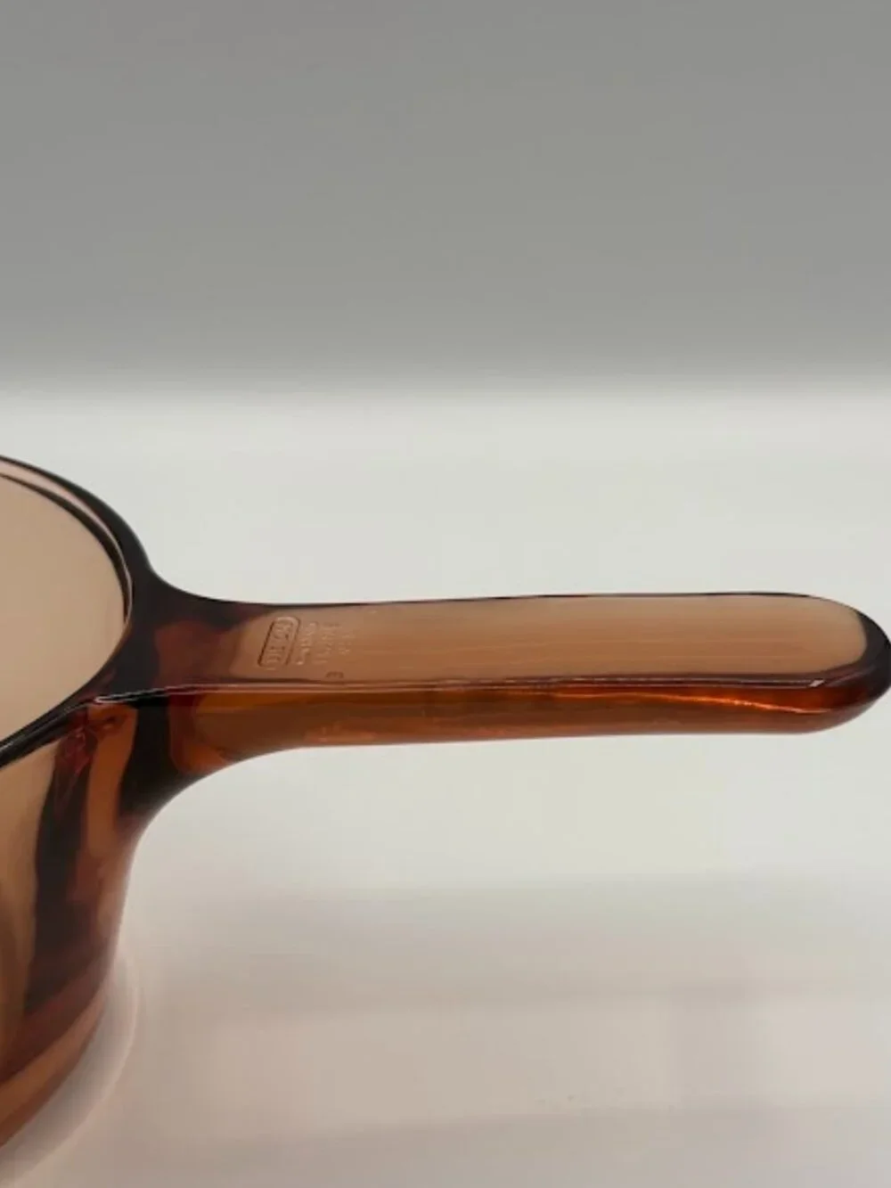 Vintage Corning Amber Vision Ware .7 Liter Sauce Pan Pot with Spout No Lid